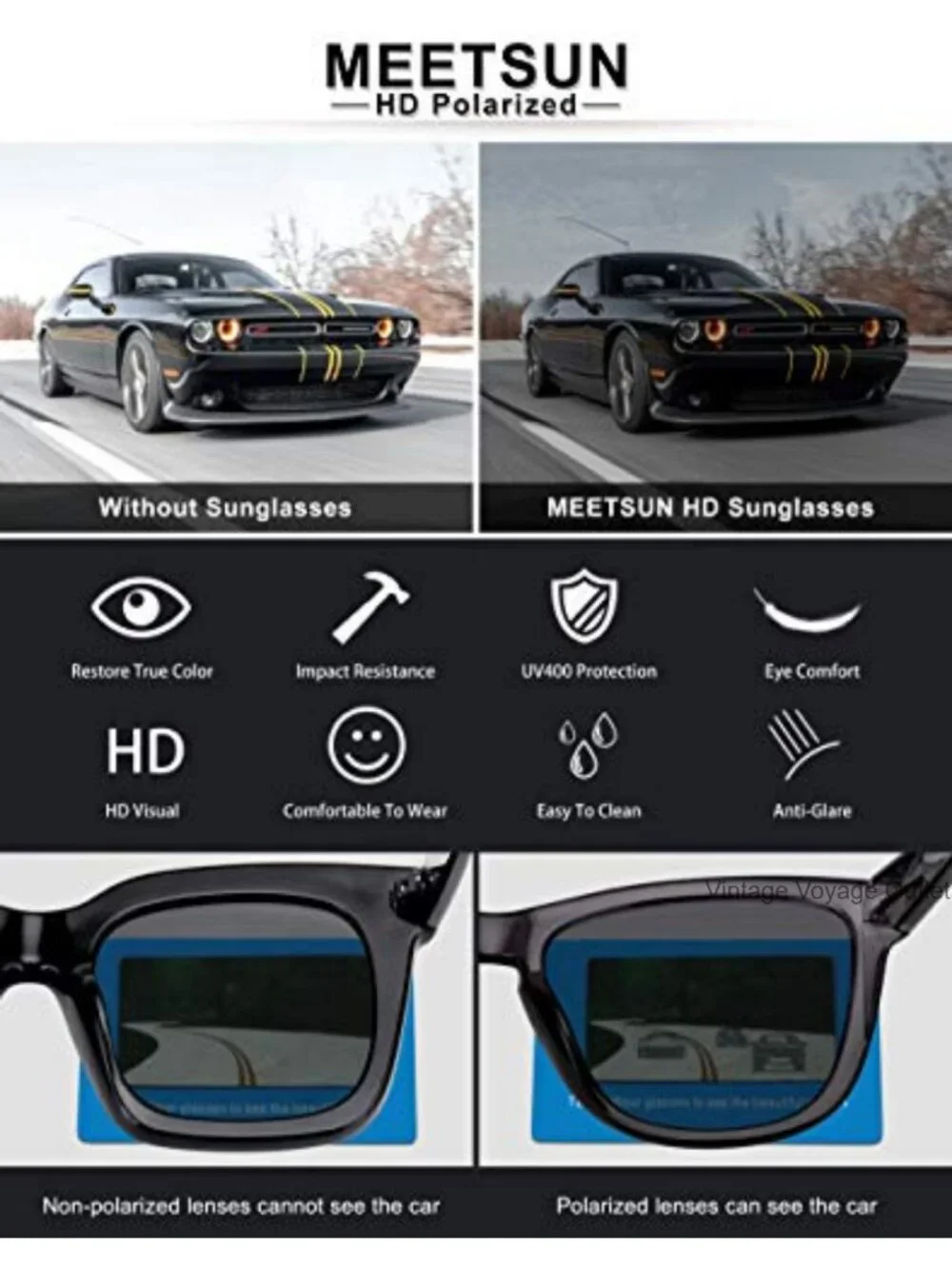 Polarized Sunglasses Women Men UV Protection Classic Retro Square